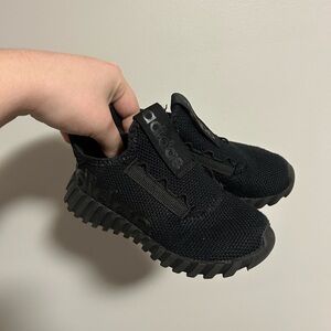 Adidas Kids 11C Black slip on athletic runners Sneakers shoes